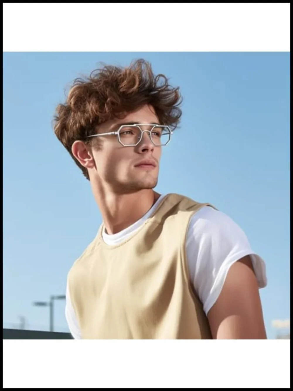 Narrow Octagon Metal Frame Sunglasses Y2K Steampunk UV400
